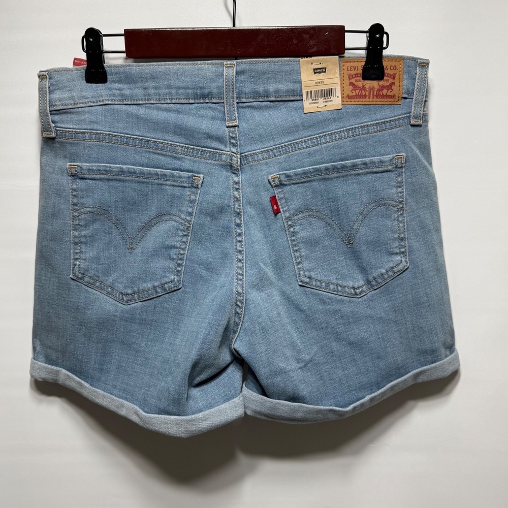 Levi's Mid Length Shorts‎ Denim Hypersoft Mid Rise Light Wash 8/29 - Picture 2 of 7